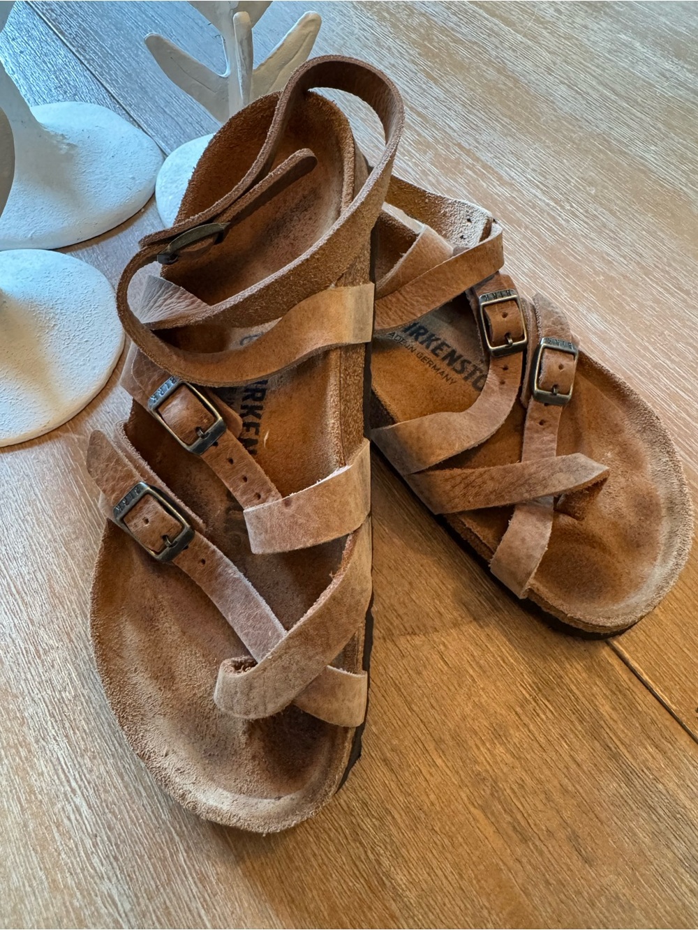 Birkenstock Tan leather sandals with ankle straps size 36 - Picture 4 of 6